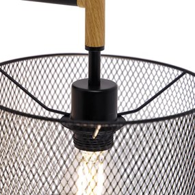 Aplica de perete industriala neagra - Drum Mesh