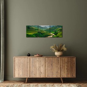 Tablou - Terase de orez II. (cu ceas) (90x30 cm)
