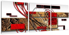 Tablou cu abstracție (cu ceas) (90x30 cm)