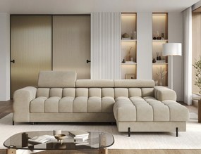 Coltar extensibil dreapta 3 locuri ELTAP, RT-18AU, Felro, 285x181x93 cm, lemn/poliester, bej inchis