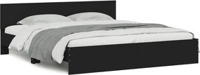 vidaXL Cadru de pat cu tăblie, negru, 180x200 cm
