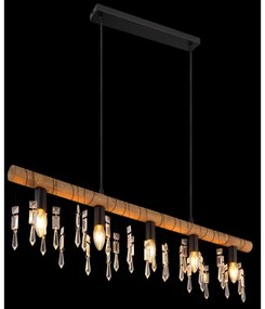 Globo 15532-5H - Lustră suspendată pe cablu KIRA 5xE14/40W/230V negru/maro