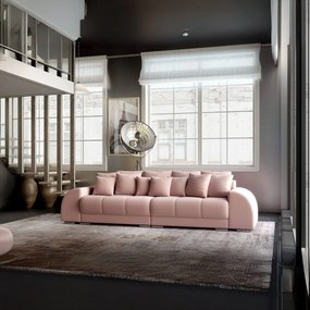 Canapea extensibilă dumonde cu 2 lăzi de depozitare si sezut confortabil din spuma high-density, Verona Royal Pink 310x100 cm