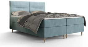 Pat matrimonial Boxspring 160 cm Saruta (gri albastru ( cu saltea și sp. depozitare). 1047360