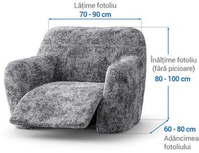 Huse bielastice MARMO gri fotoliu de relaxare (l. 70 - 90 cm)