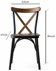 Set de scaune de sufragerie Ahsap Ekol Walnut, 4buc.