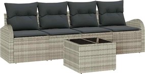 vidaXL Set de canapele pentru grădină 5 pcs Gri deschis și gri închis