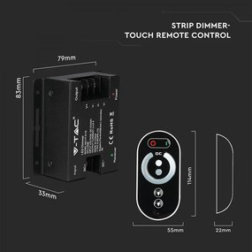 Controller banda led touch monocolor 12-24V 18A
