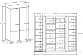 Dulap bucătărie alimente Passek (nuc alb). 1107695
