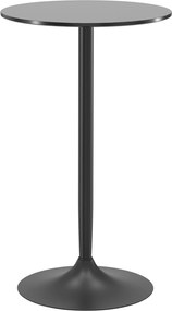 HOMCOM Masă de Bar Înaltă, Masă de Bucătărie Modernă Rotundă cu Blat Vopsit și Bază din Oțel, Masă Bistro pentru 2 Persoane, Neagră | Aosom Romania