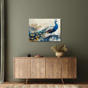 Tablou pe sticlă - Peacock, pictură (70x50 cm)
