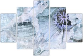 Tablou - Frescă florală pe un perete de cărămidă (150x105 cm)