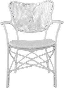 Scaun cu brate din ratan design LUX, Colony alb