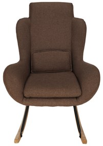 Fotoliu balansoar, material textil maro deschis/lemn, HARPER