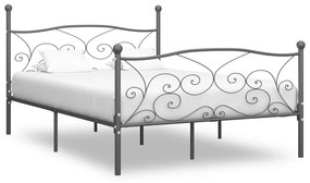 Cadru de pat, gri, 200 x 200 cm, metal Gri, 200 x 200 cm