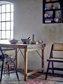 Scaun dining pliabil, maro, din lemn de cauciuc, Loupe