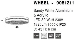 Plafoniera LED dimabila design modern Wheel alb 45cm
