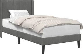 vidaXL Cadru de pat cu headboard Gri închis 100 x 200 cm Catifea