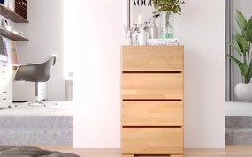 Comodă lemn masiv TerraCraft Fag 4 Sertare, 60 × 45 × 108 cm - Natural