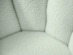 Fotoliu de design rotativ BLOOM cu taburet, verde deschis