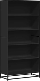 vidaXL Bibliotecă, negru, 80,5x35x170,5 cm, lemn prelucrat