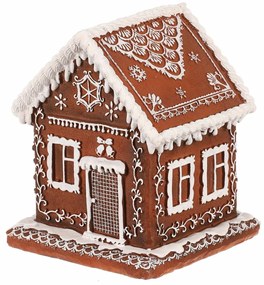 Decorațiuni de Crăciun Casă din turtă dulce cuiluminare LED, poliresină, 15 cm