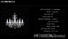 Lustra 6 brate cristal Bohemia L11 006/06/1-A