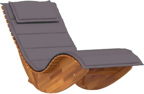 vidaXL Șezlong balansoar cu pernă, lemn masiv de acacia