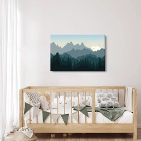Tablou - Munții cu privirea graficeanului (90x60 cm)