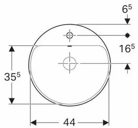 Lavoar semiincastrat Geberit Variform rotund cu preaplin 48 cm