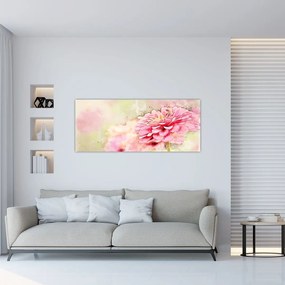 Tablou - Floare roz, aquarel (120x50 cm)