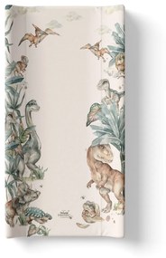 Saltea de infasat cu spate intarit si margini de protectie 50x80 cm, World of dinosaurs