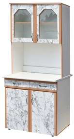 Dulap 90 pal, alb+pietra bianco 91x33/60x197cm