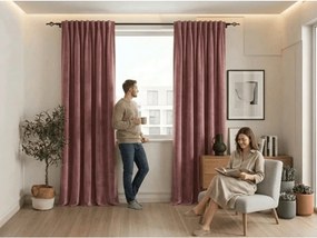 Draperie opaca ELVIO VELVET 140x250 cm, roz vechi. Agatat: Inele metalice