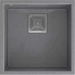 Chiuveta compozit sub blat Quadron Unique David 40 gri - inox 42x42 cm