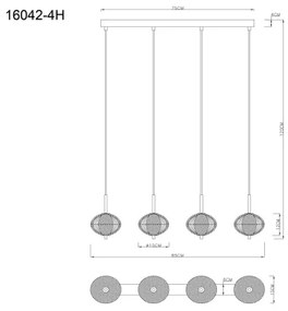 Lustră LED pe cablu Globo 16042-4H AIDA 4xLED/5,75W/230V 3000K/4500K/6500K