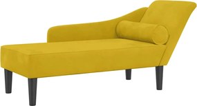 vidaXL Fotoliu șezlong cu perne, galben, catifea