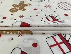 Lenjerie de pat din bumbac GINGER JOY albă Dimensiune lenjerie de pat: 70 x 90 cm | 140 x 200 cm