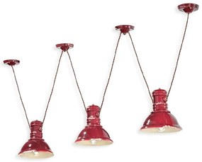 Lustra cu 3 pendule design retro realizata manual din ceramica INDUSTRIAL