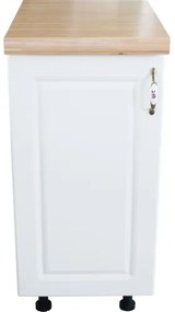 Corp inferior cu 1 Usa Zebra, Alb/MDF Alb mat, si blat Artar 40 x 85 x 60
