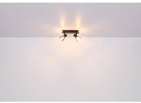 Aplica de perete / tavan cu 2 spoturi directionabile design modern CLAUDE negru, maro