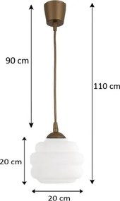 Brilagi - lustră LED suspendată pe cablu RETRO GLASS 1xE27/60W/230V Ø 20 cm maro/alb