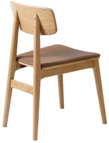 Scaun de dining maro coniac/în culoare naturală din imitație de piele Livo – Unique Furniture