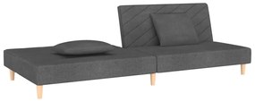 Canapea extensibila cu 2 locuri, 2 perne, gri inchis, textil Morke gra, Fara scaunel pentru picioare Fara scaunel pentru picioare