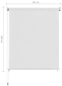 Jaluzea tip rulou de exterior, alb, 80x140 cm, HDPE Alb, 140 x 80 cm