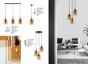 Lustra cu 3 pendule modern Velor champagne