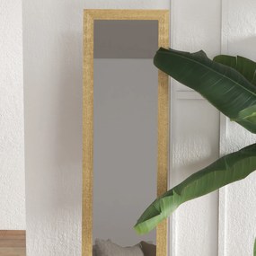 HOMCOM, Oglindă pe suport, pentru perete sau așezare, cu ramă din lemn, pentru living sau dormitor, 37 x 155 cm, maro deschis | Aosom Romania