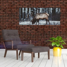 Tablou - cerbul iarna (120x50 cm)