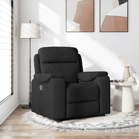 vidaXL Fotoliu rabatabil, negru, material textil