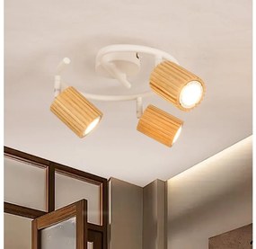 Brilagi - Spot modern MODERN WOOD 3xGU10/8W/230V lemn de cauciuc/alb
